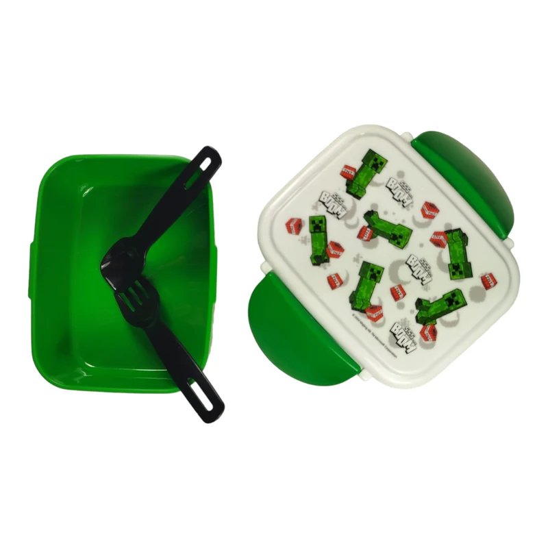 Minecraft Creeper & TNT Bentobox mit Gabel und Löffel