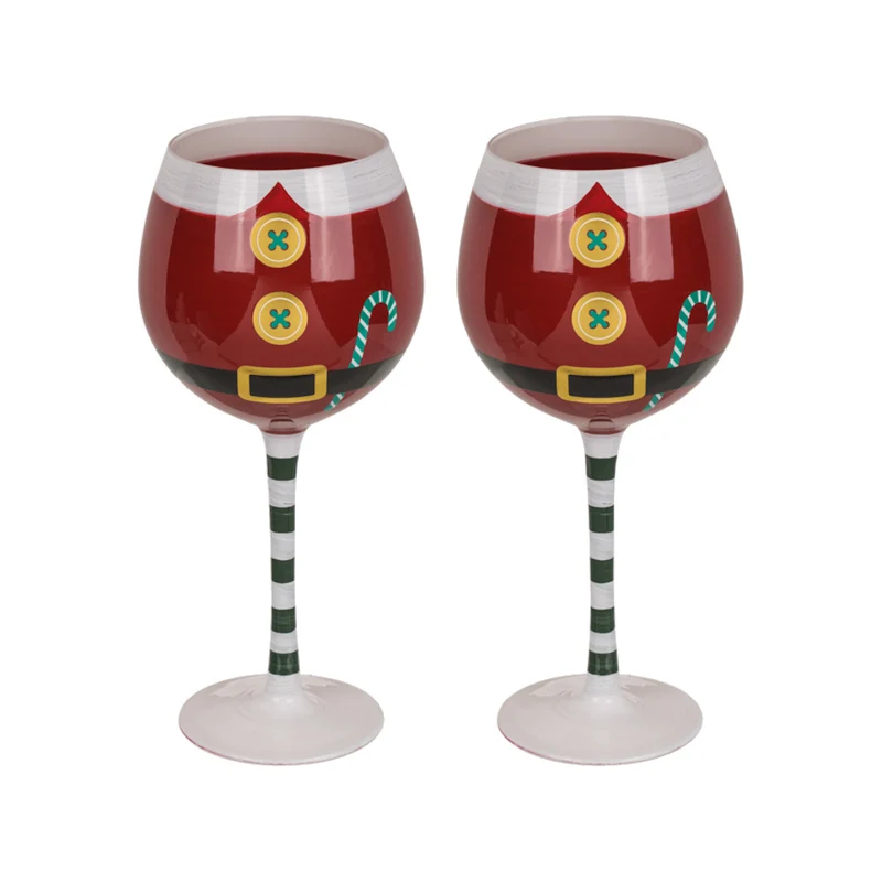 Weihnachten Weingläser im 2er Set - Santa Kostüm Weinglas