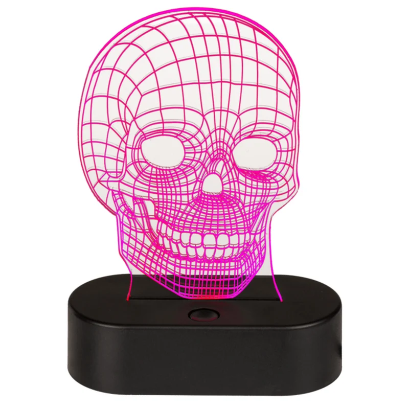 Totenkopf Dekolampe mit Farbwechsel und USB-Kabel
