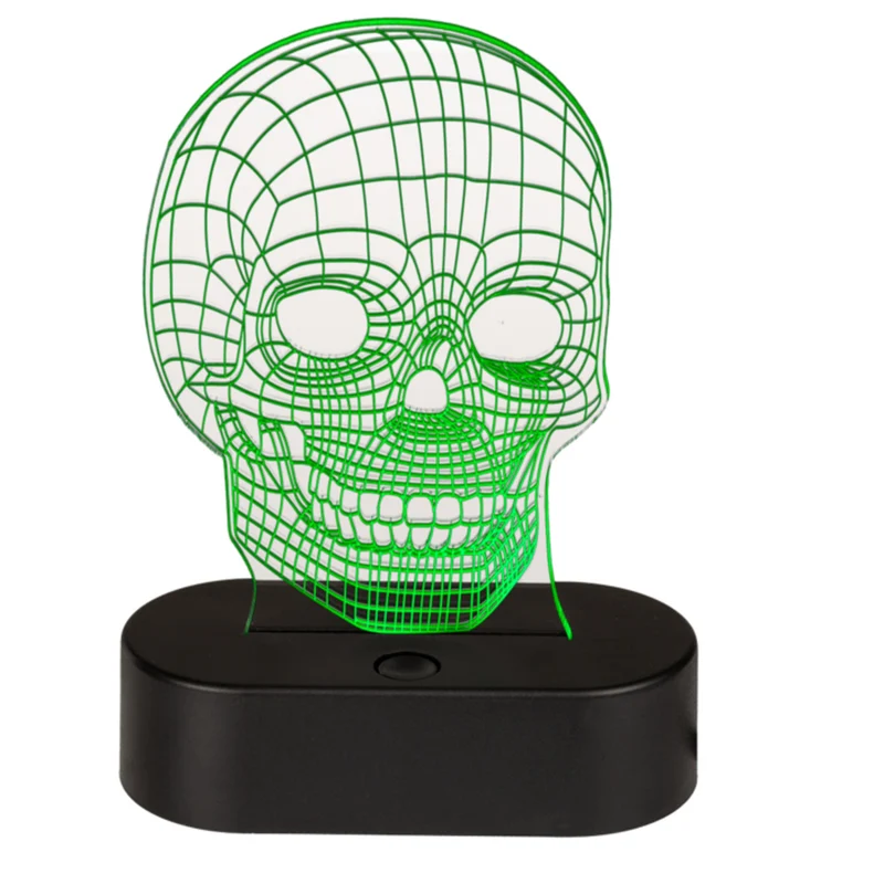 Totenkopf Dekolampe mit Farbwechsel und USB-Kabel
