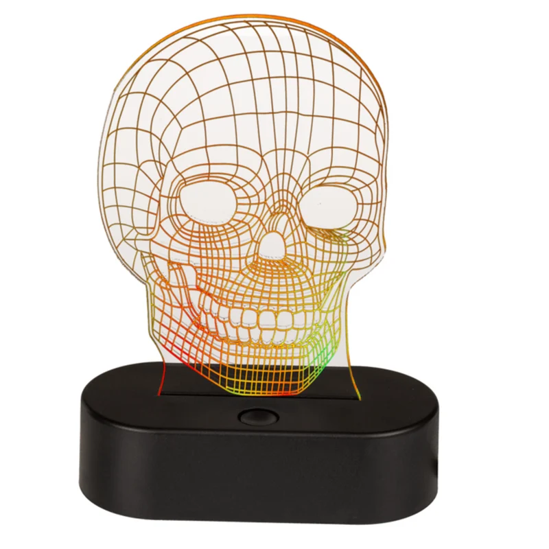 Totenkopf Dekolampe mit Farbwechsel und USB-Kabel