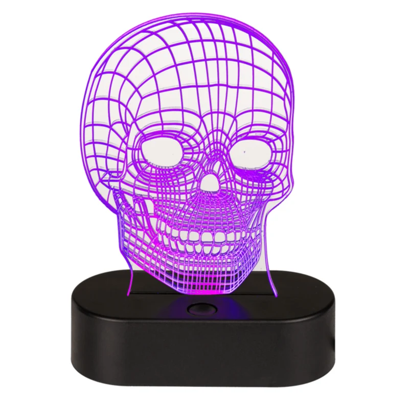 Totenkopf Dekolampe mit Farbwechsel und USB-Kabel