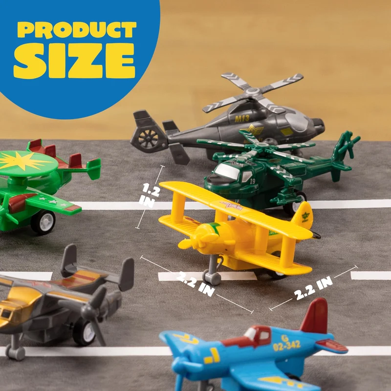 Pull Back Aircraft Toy Set, 16Pcs