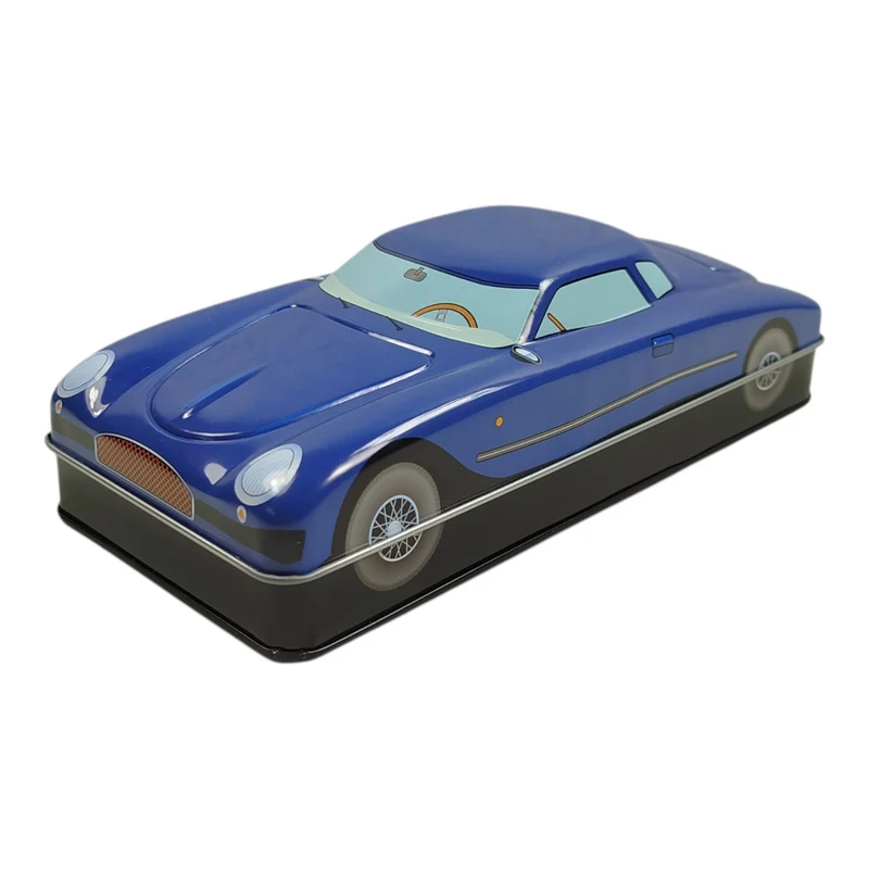 Retro Oldtimer Auto Metalldose in blau