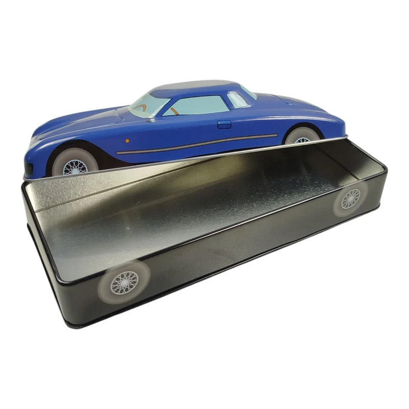 Retro Oldtimer Auto Metalldose in blau