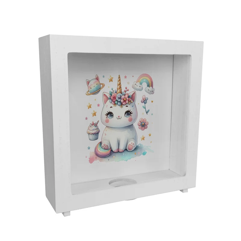 Einhorn-Katze Aquarell Spardose