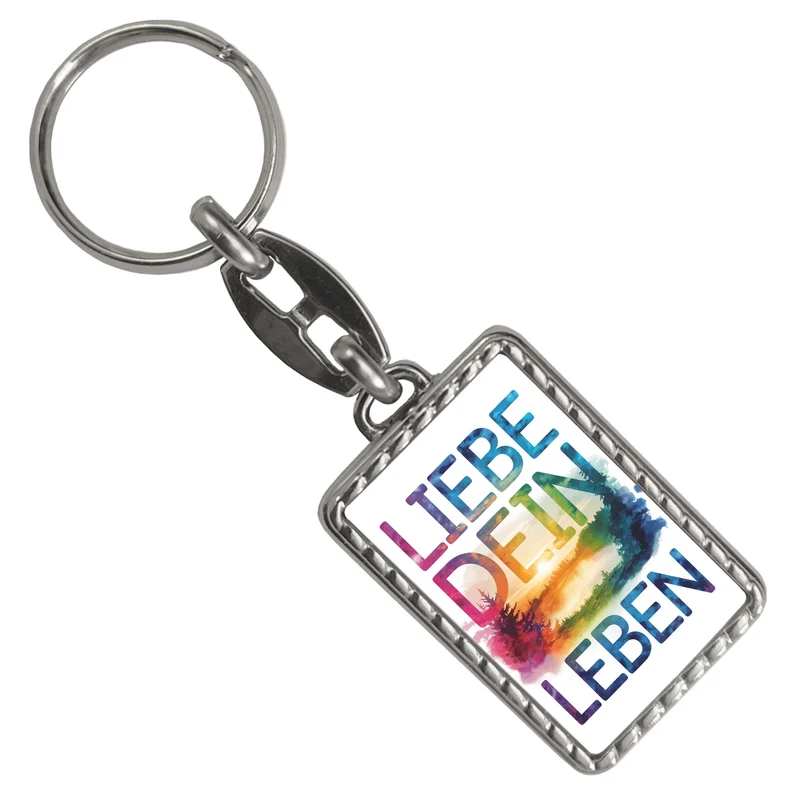 Liebe dein Leben Schlüsselanhänger Aquarell Design