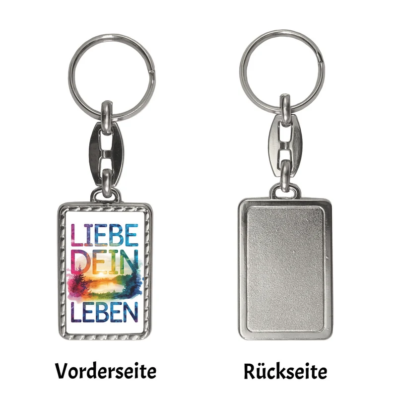 Liebe dein Leben Schlüsselanhänger Aquarell Design