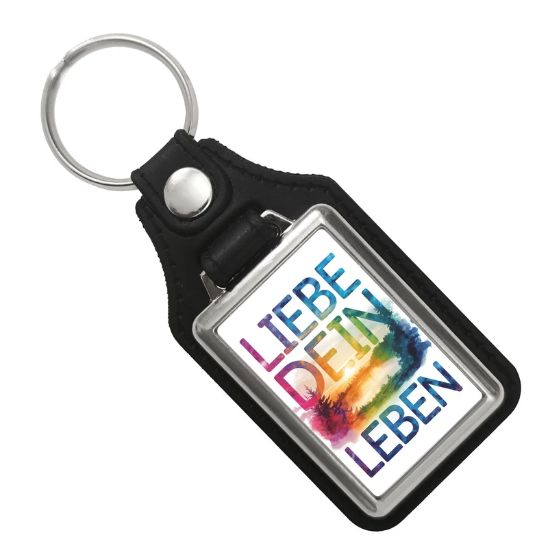 Liebe dein Leben Schlüsselanhänger Aquarell Design