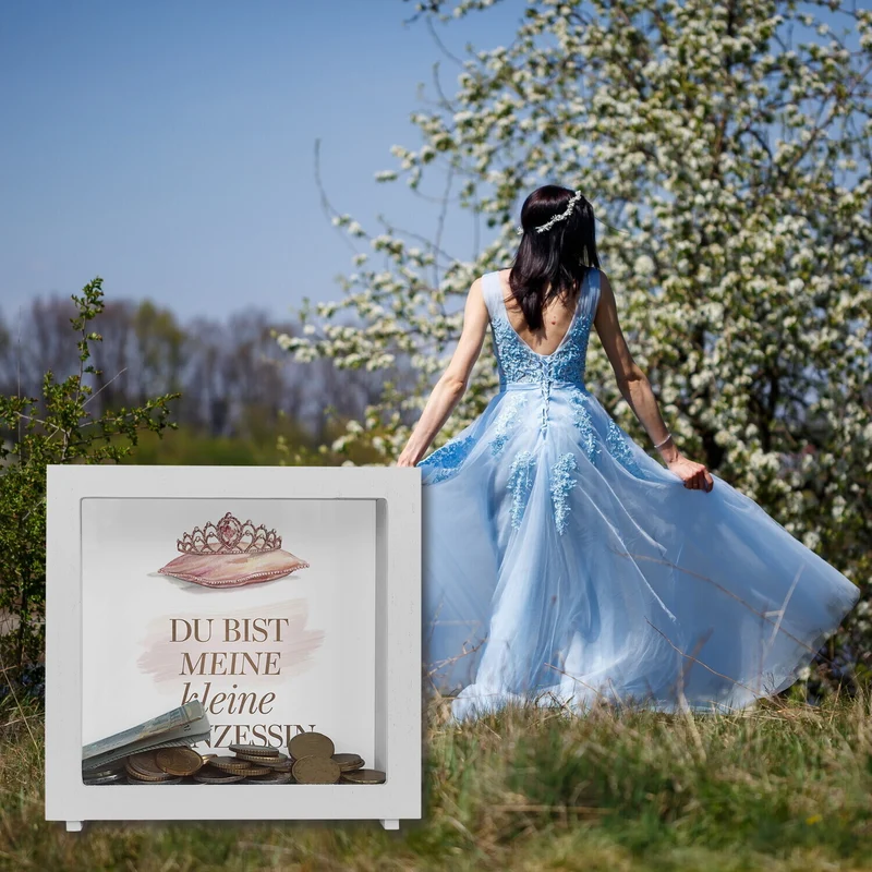 Meine kleine Prinzessin Spardose Tiara auf Kissen
