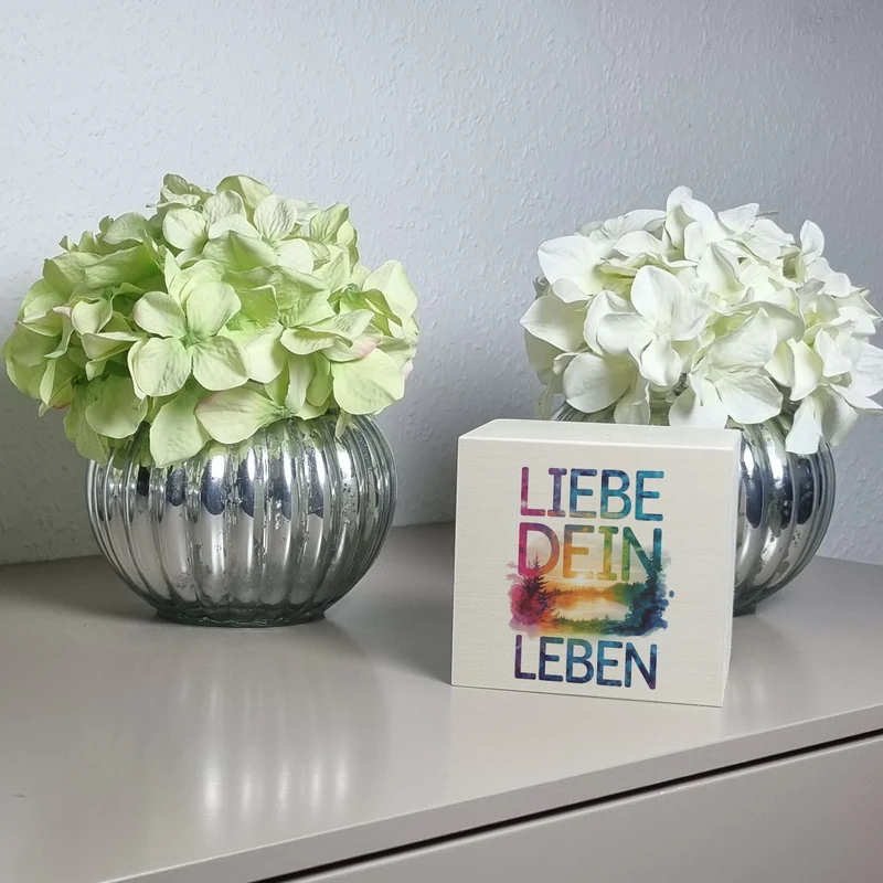 Liebe dein Leben Spardose Aquarell Design