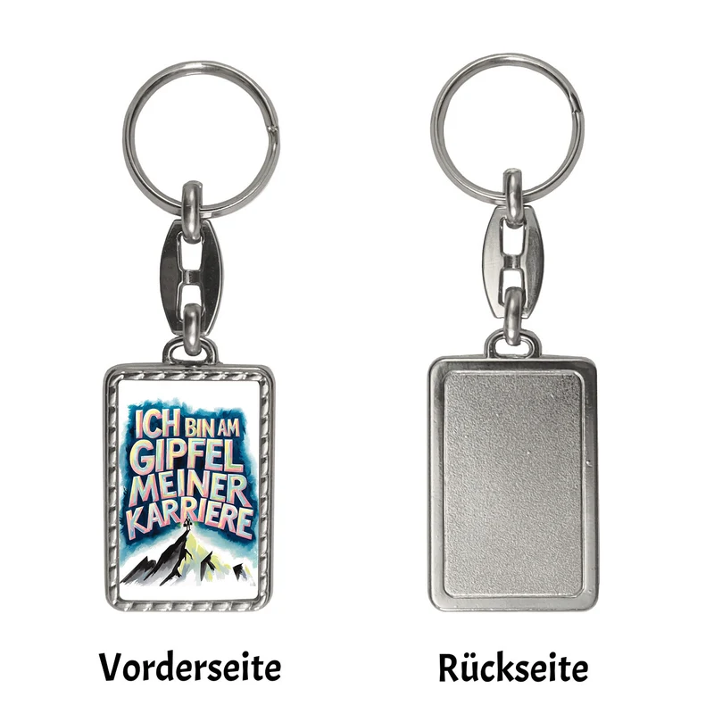 Gipfel meiner Karriere Schlüsselanhänger Geschäftsperson auf Berggipfel