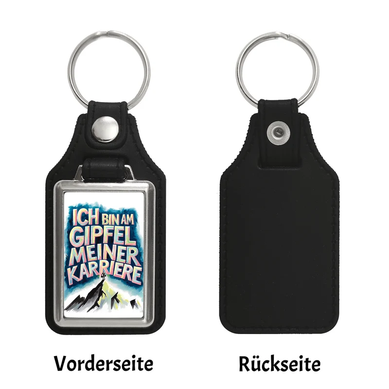 Gipfel meiner Karriere Schlüsselanhänger Geschäftsperson auf Berggipfel