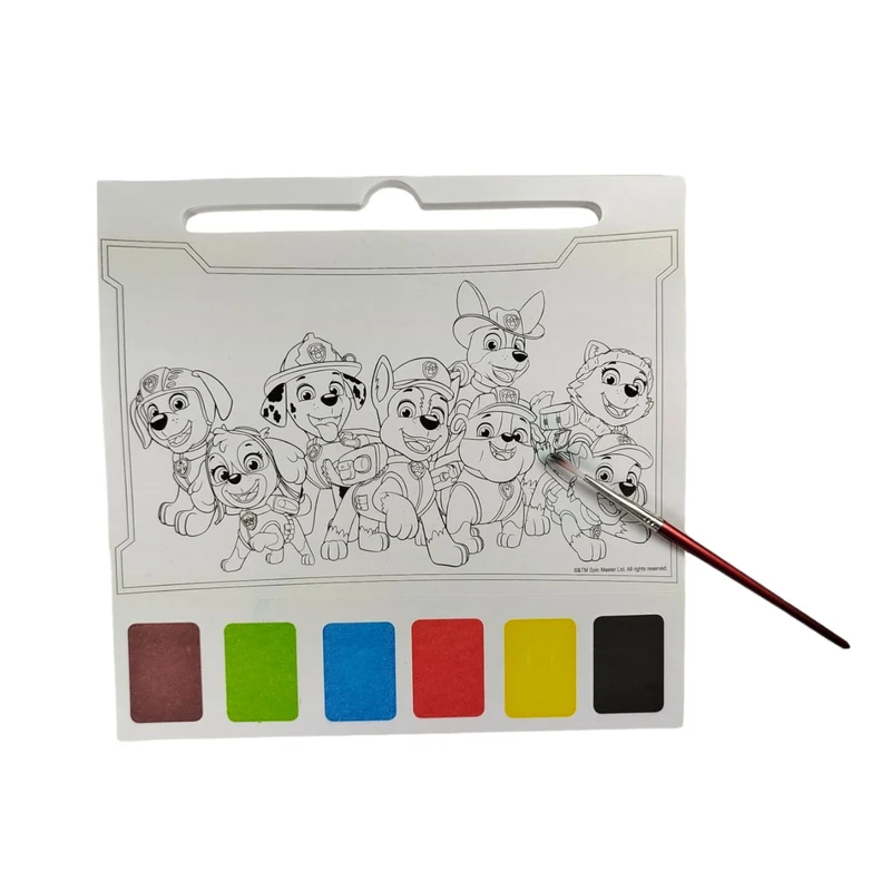 Paw Patrol Wasserfarben Malbuch mit 20 Seiten, Pinsel und Farben