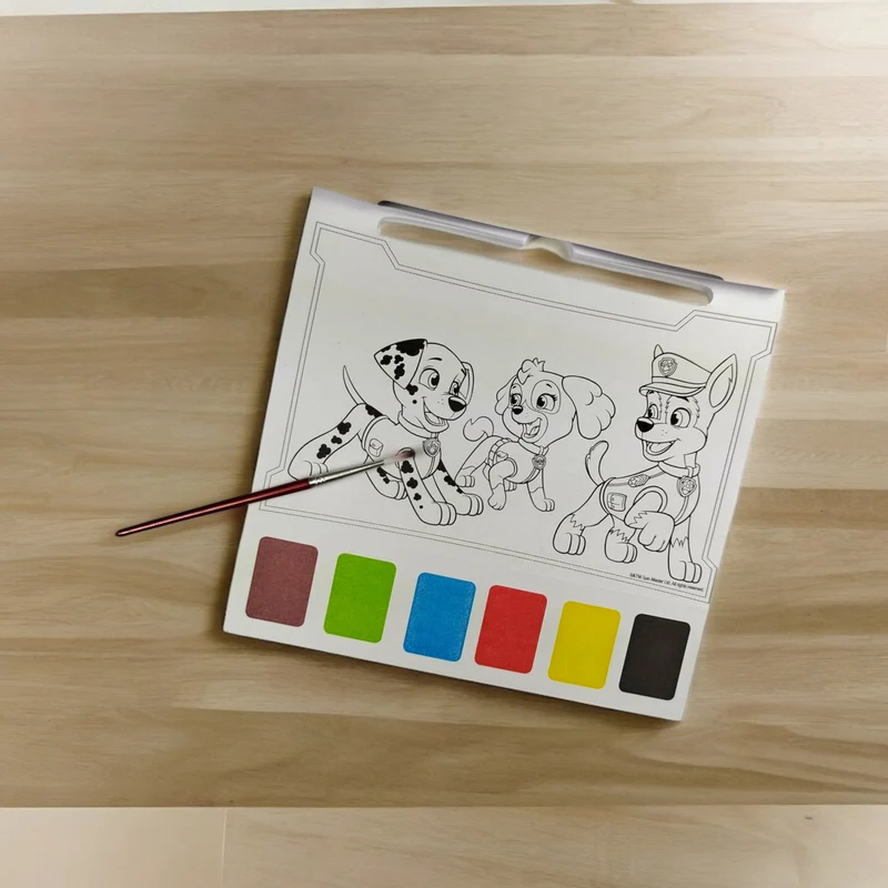 Paw Patrol Wasserfarben Malbuch mit 20 Seiten, Pinsel und Farben
