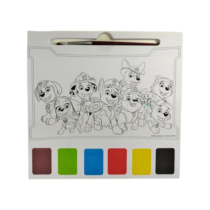 Paw Patrol Wasserfarben Malbuch mit 20 Seiten, Pinsel und Farben