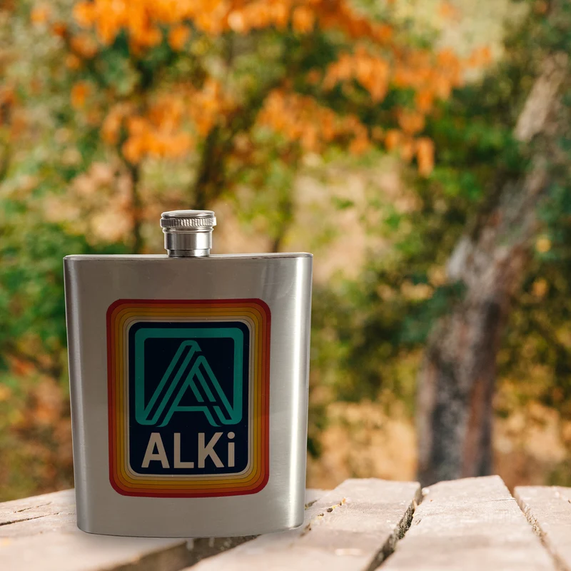 Retro Discounter ALKI Flachmann für Designliebhaber