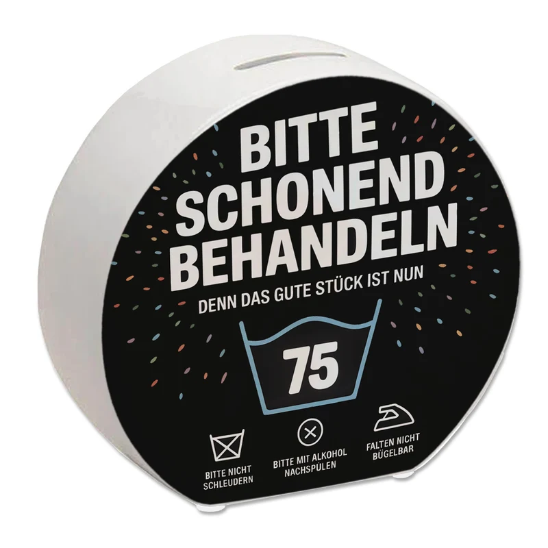 Wäschepflegeetikett Magnet bitte schonend behandeln wird 75 Spardose