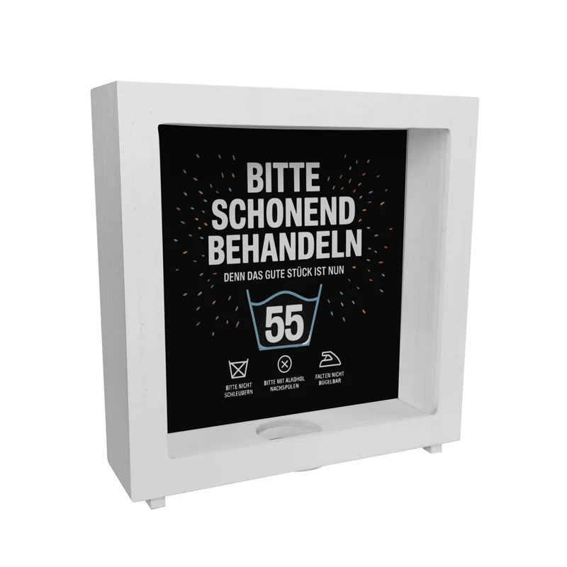 Wäschepflegeetikett Spardose bitte schonend behandeln wird 55