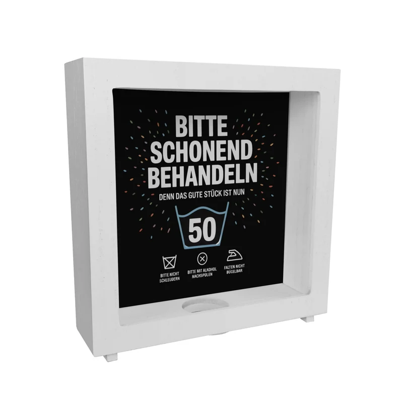 Wäschepflegeetikett Spardose bitte schonend behandeln wird 50