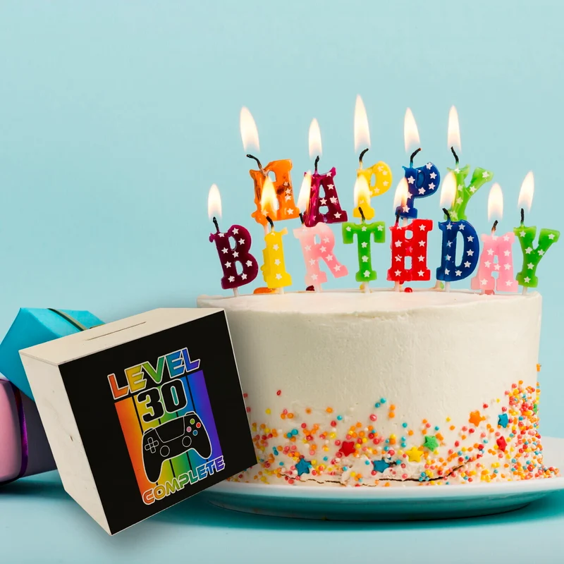 30. Geburtstag Gamer Spardose mit Spruch Level 30 complete