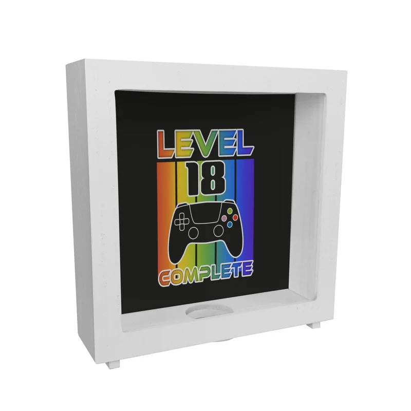 18. Geburtstag Gamer Spardose mit Spruch Level 18 complete