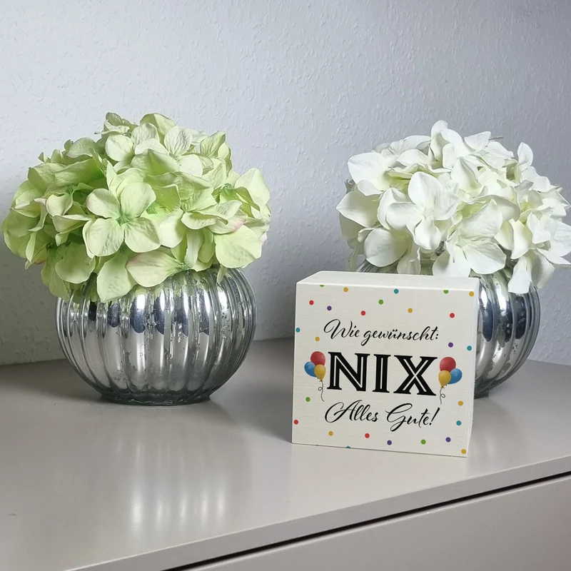 NIX gewünscht Spardose mit Spruch Alles Gute