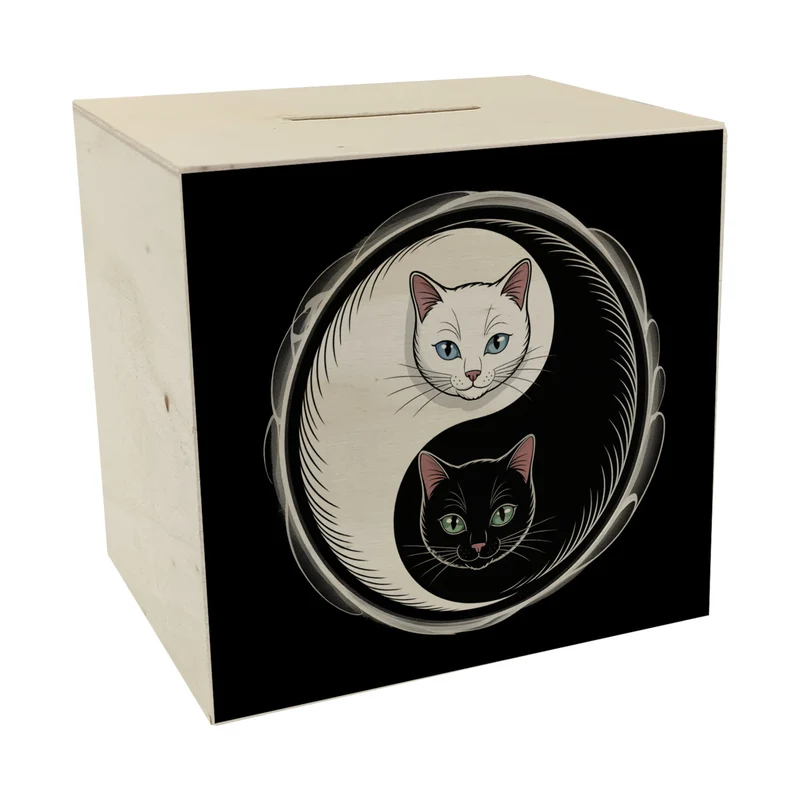 Katzen Yin und Yang Spardose für Katzenliebhaber