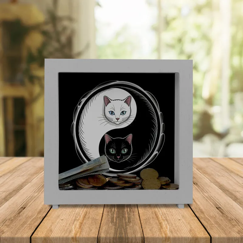 Katzen Yin und Yang Spardose für Katzenliebhaber
