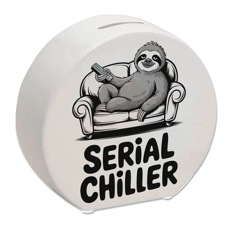 Faultier auf Couch Serial Chiller Spardose
