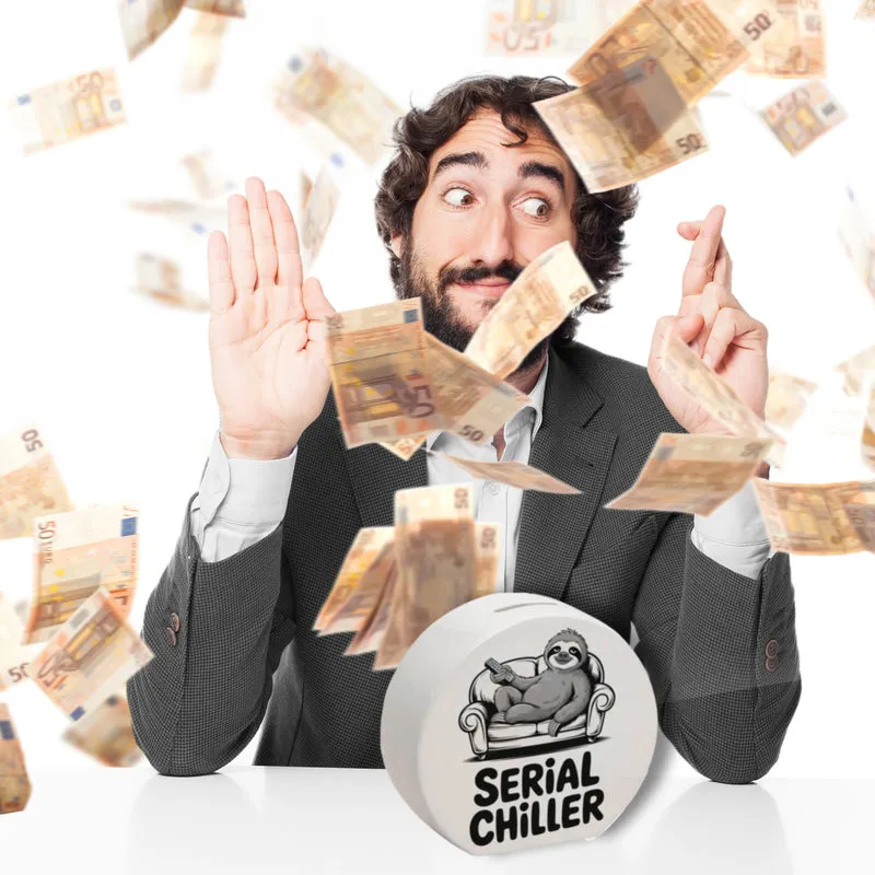 Faultier auf Couch Serial Chiller Spardose