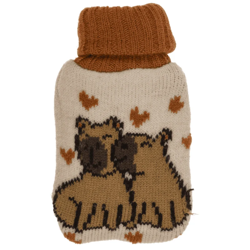 Capybara Handwärmer mit Stricküberzug in zufälliger Variante