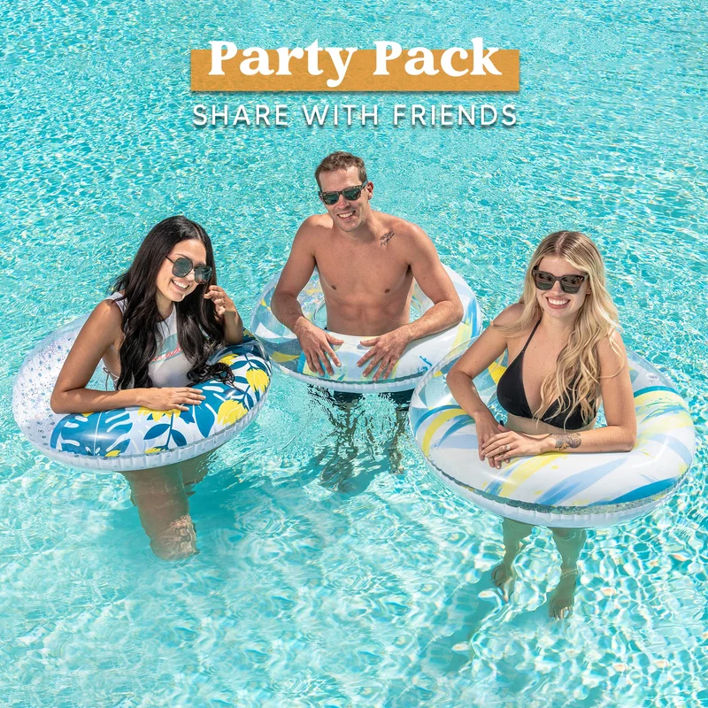 SLOOSH - Inflatable Pool Floats with Glitters, 3 Pcs