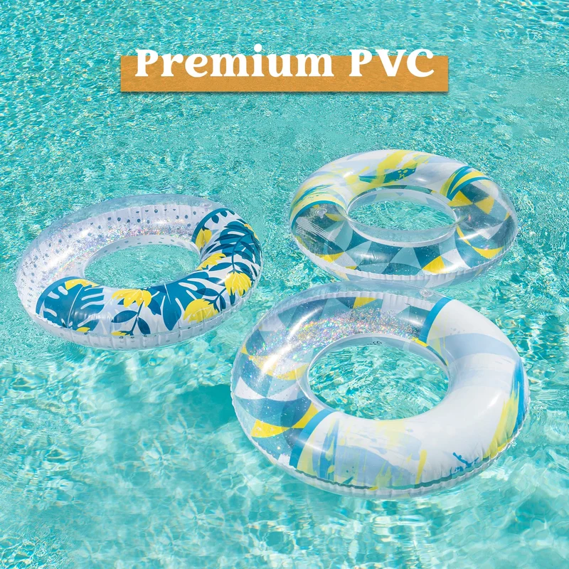 SLOOSH - Inflatable Pool Floats with Glitters, 3 Pcs