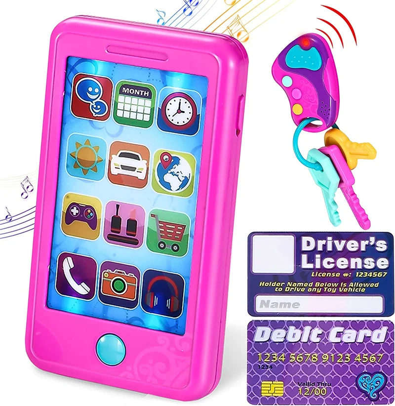 Play Smart Phone, Key Toy And Credit Cards Set