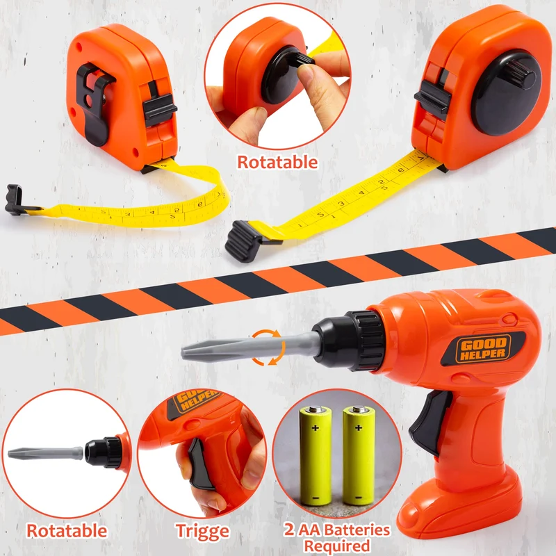 Construction Worker Play Tool Toys Set
