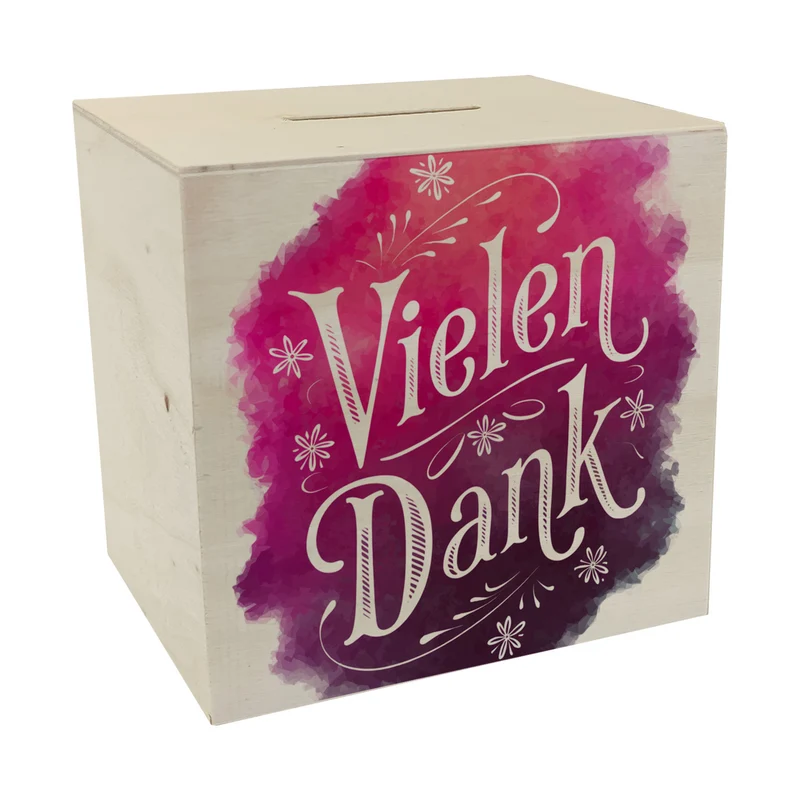 Vielen Dank Aquarelles Blumen Design Spardose