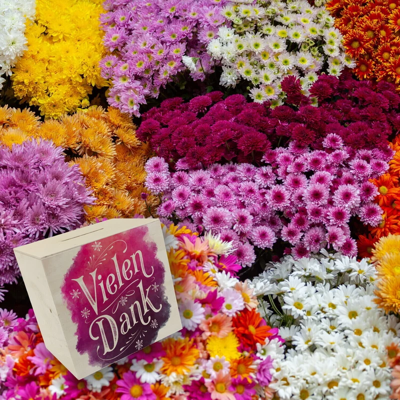Vielen Dank Aquarelles Blumen Design Spardose