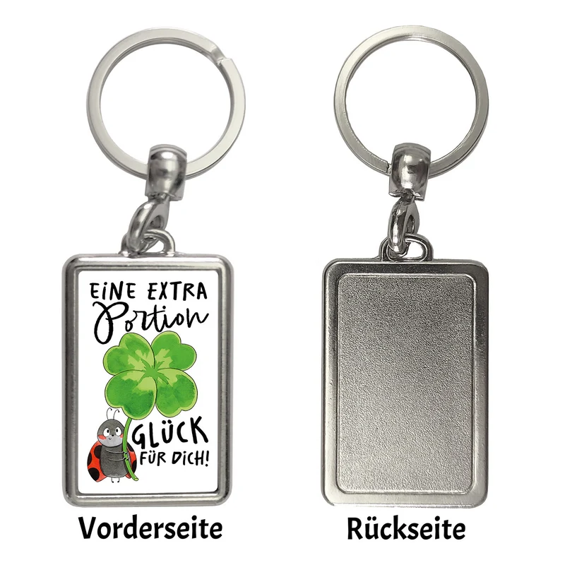 Marienkäfer Schlüsselanhänger mit Spruch Eine extra Portion Glück für dich