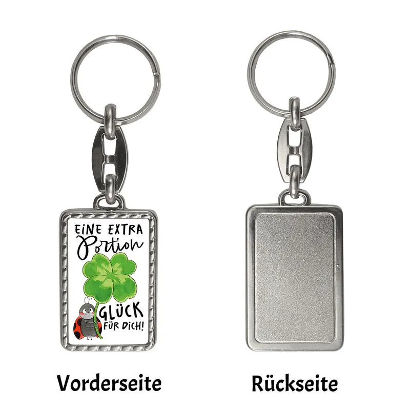 Marienkäfer Schlüsselanhänger mit Spruch Eine extra Portion Glück für dich