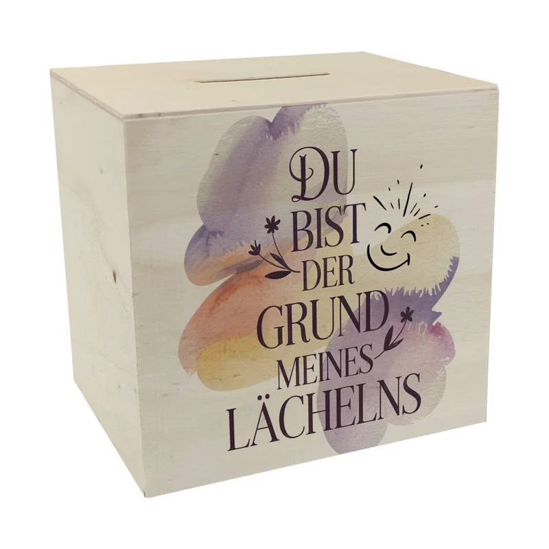 Grund meines Lächelns Spardose Blumen Aquarell