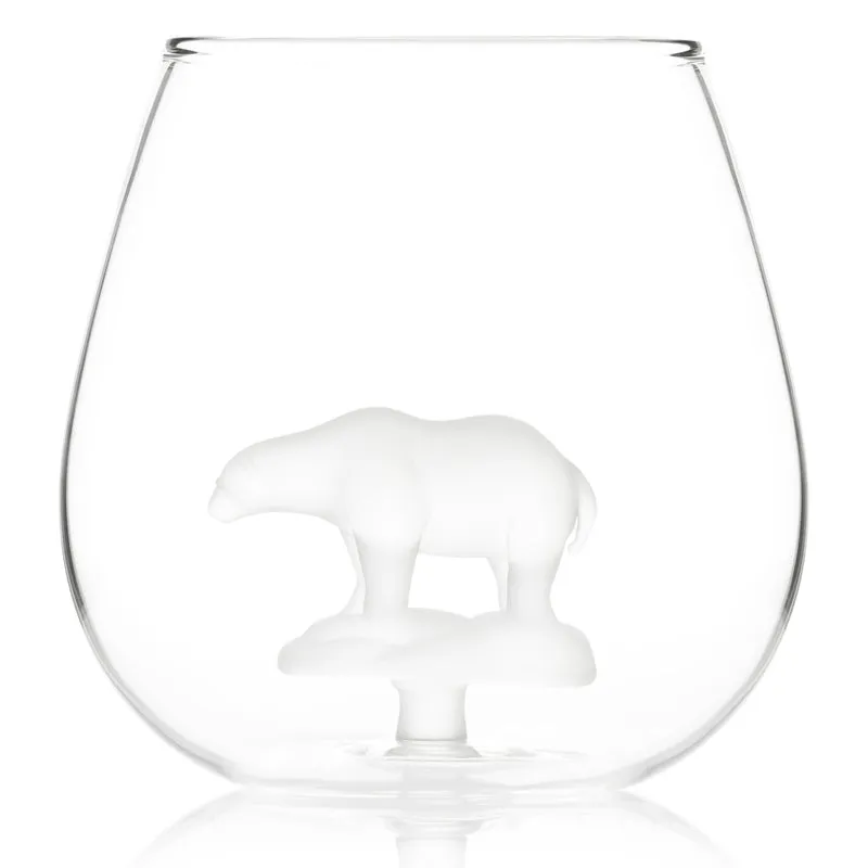 Eisbär Glas - Trinkglas mit Polarbär auf Eisscholle