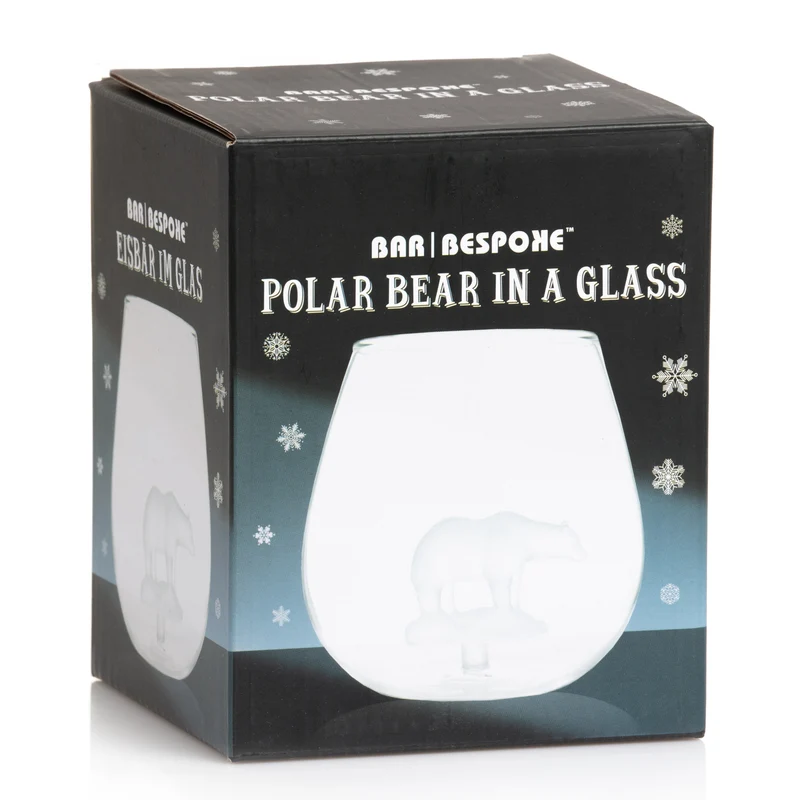 Eisbär Glas - Trinkglas mit Polarbär auf Eisscholle