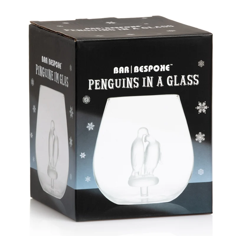 Pinguin Glas - Trinkglas mit Pinguinpaar