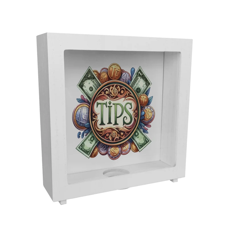 Trinkgeld Retro Spardose mit Spruch Tips