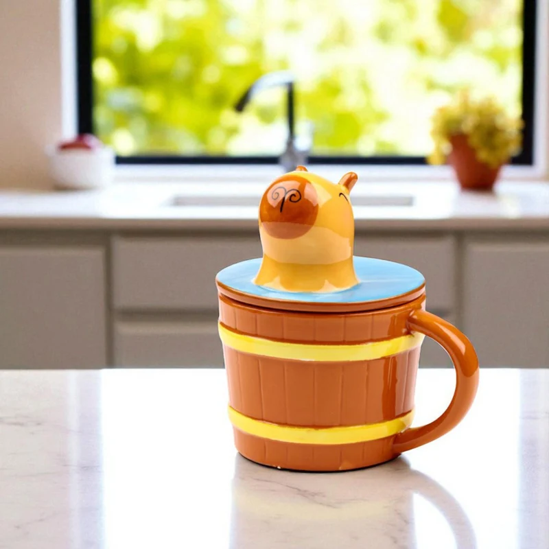 Capybara Tasse mit Deckel