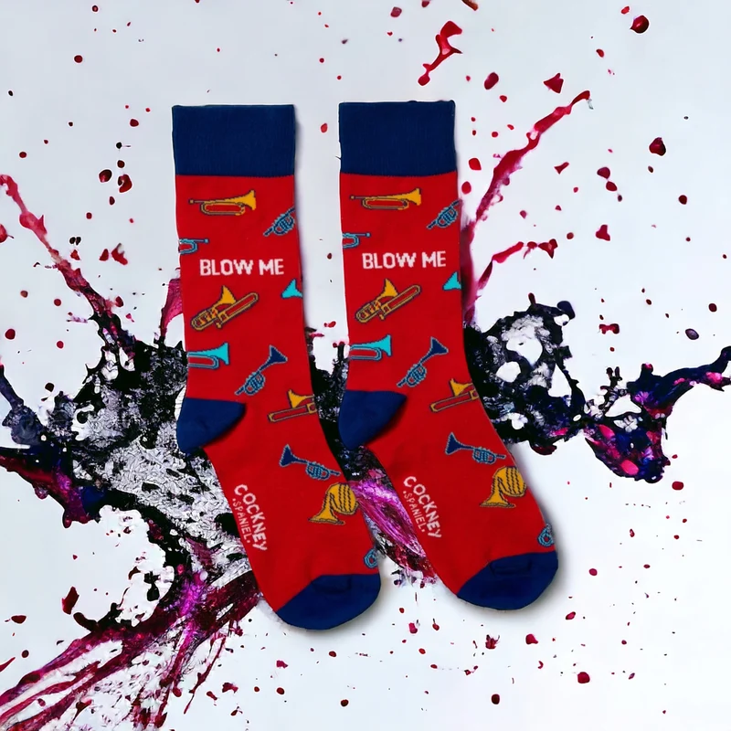 Blow me Socken Funsocken Herren Trompeten Strümpfe in 39-46 im Paar