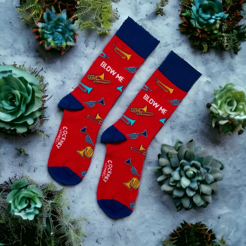 Blow me Socken Funsocken Herren Trompeten Strümpfe in 39-46 im Paar