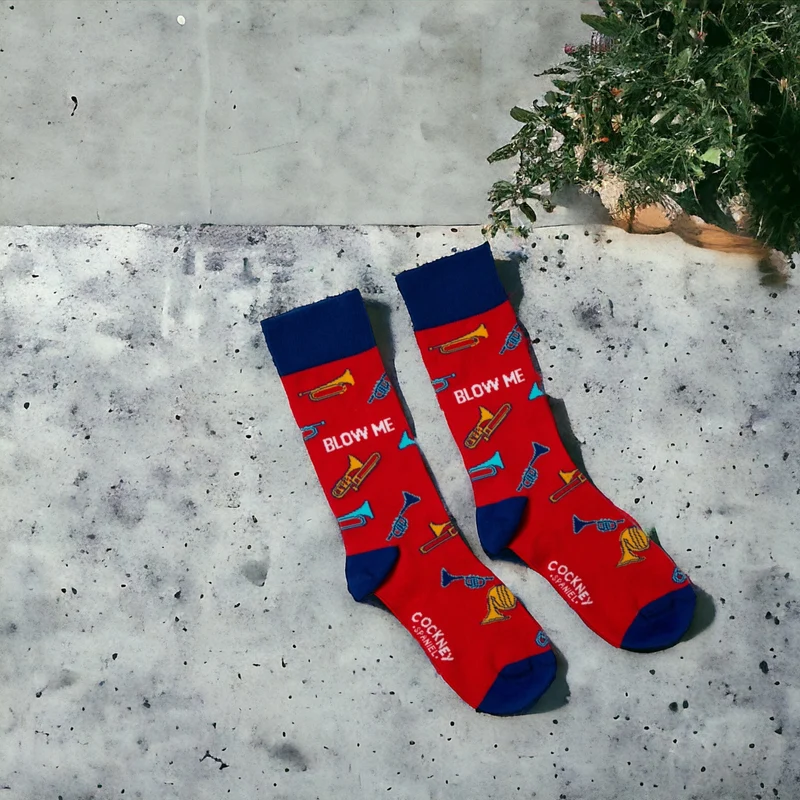 Blow me Socken Funsocken Herren Trompeten Strümpfe in 39-46 im Paar