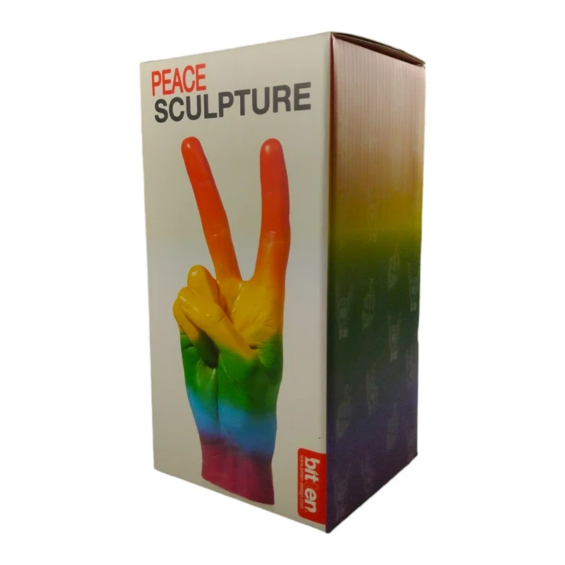 Peace Dekofigur Regenbogen Hand Peacezeichen Deko Figur in Regenbogenfarben